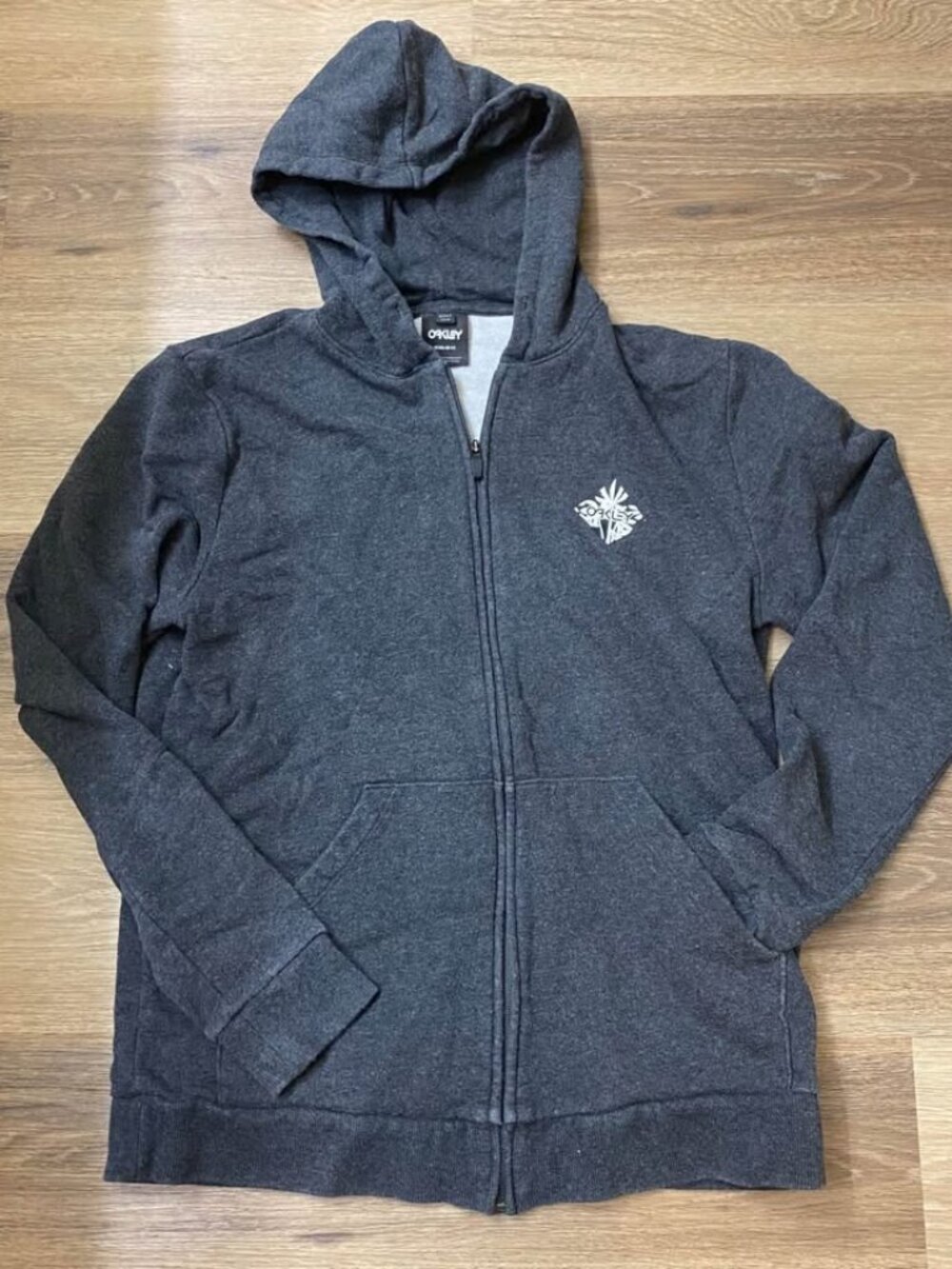 Oakley Palm B1B Full Zip Hoodie Men’s Dark Gray Palm Tree Diamond Graphic Jacket